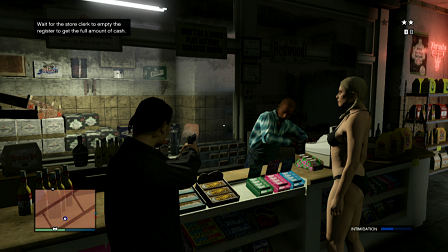 GTA5：店員を玉なし拳銃で脅す