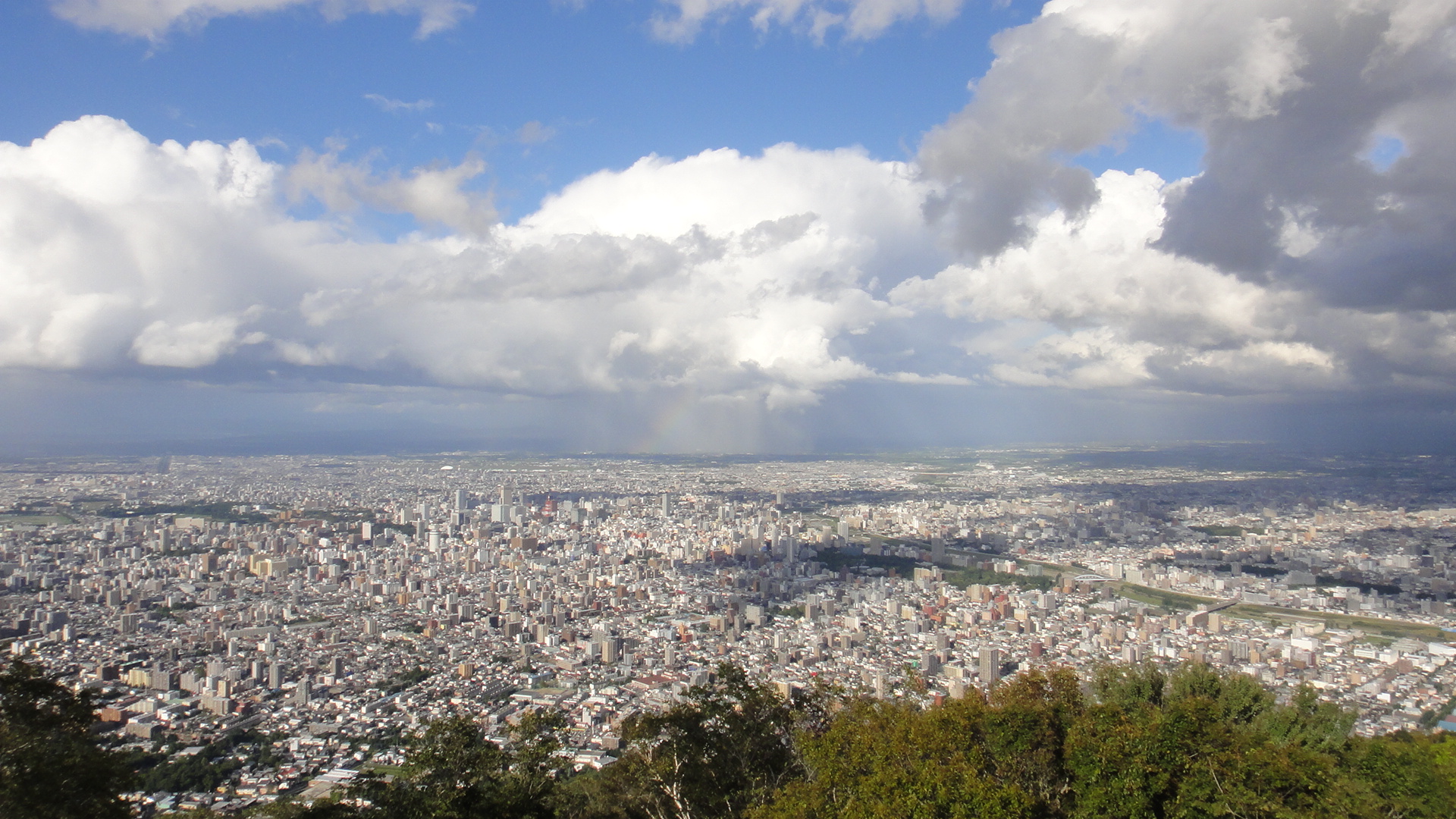 藻岩山の山頂から見た札幌市街