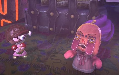 Little Big Planet 3のムービーから1コマ。おばさん(右側)のクマがひどいw