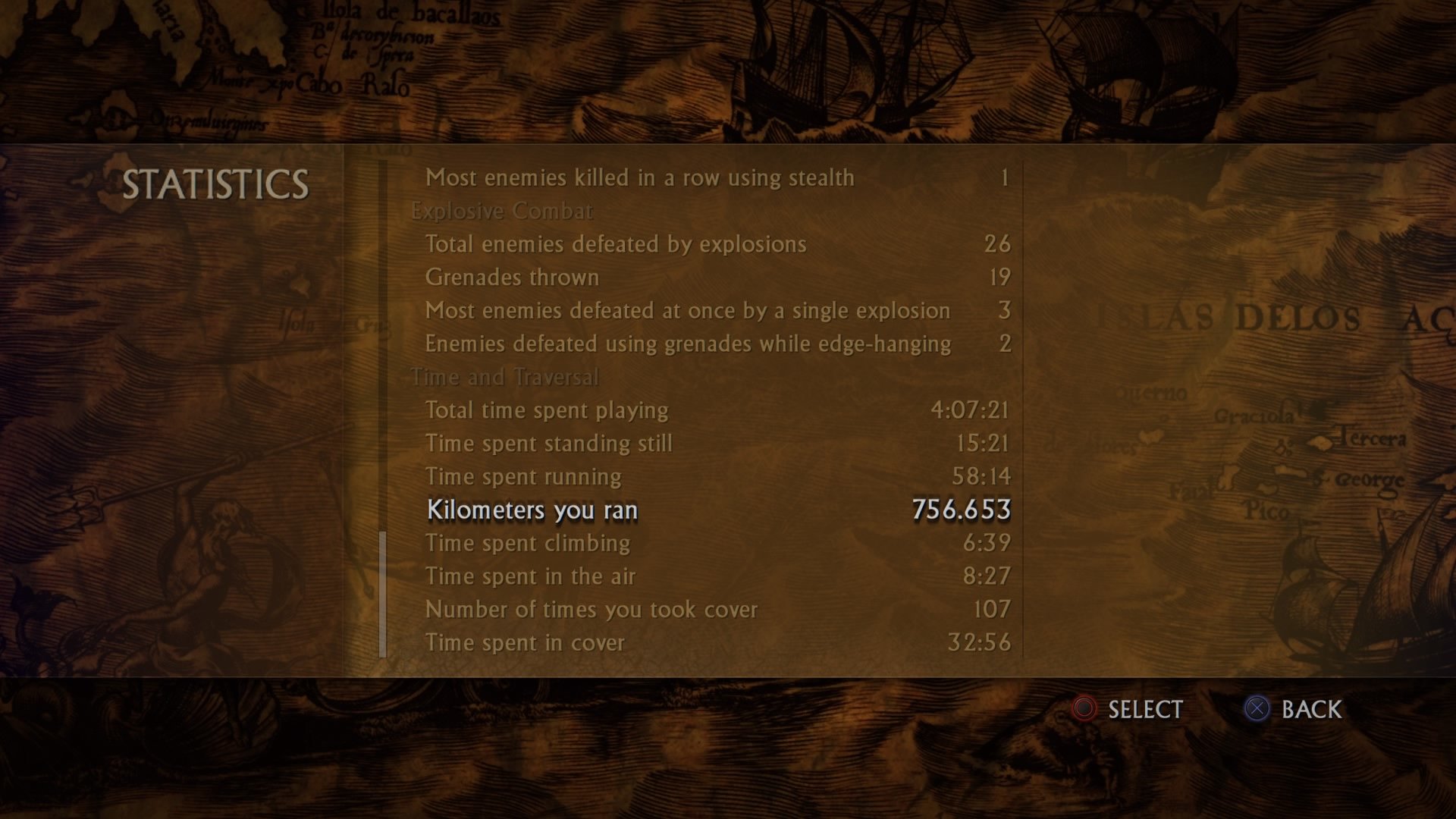 Statistics @ Uncharted: Drake's Fortune